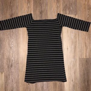 Striped Off the Shoulder Bodycon Dress